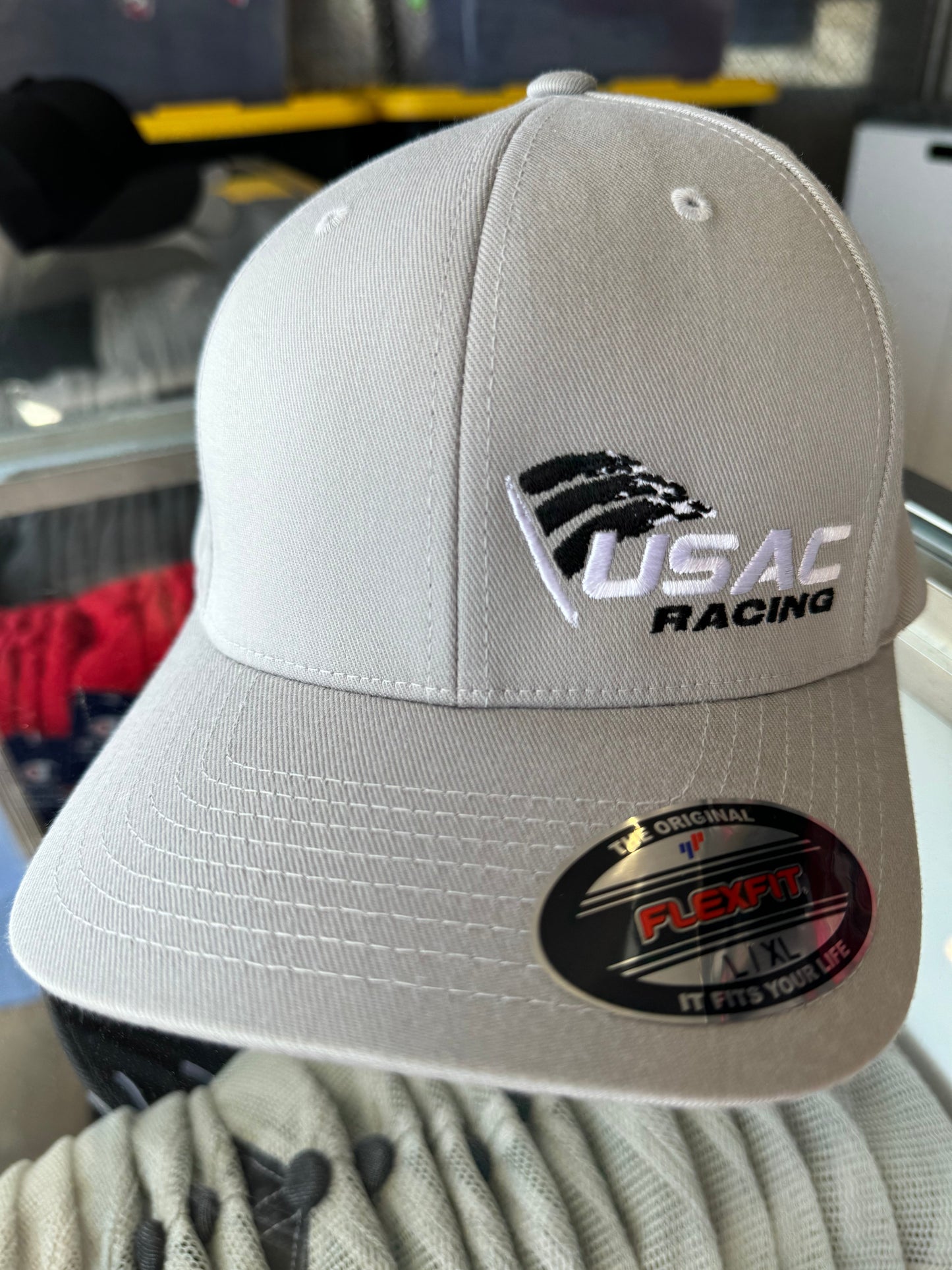 Grey Flex Fit Hat - L/XL - White Logo