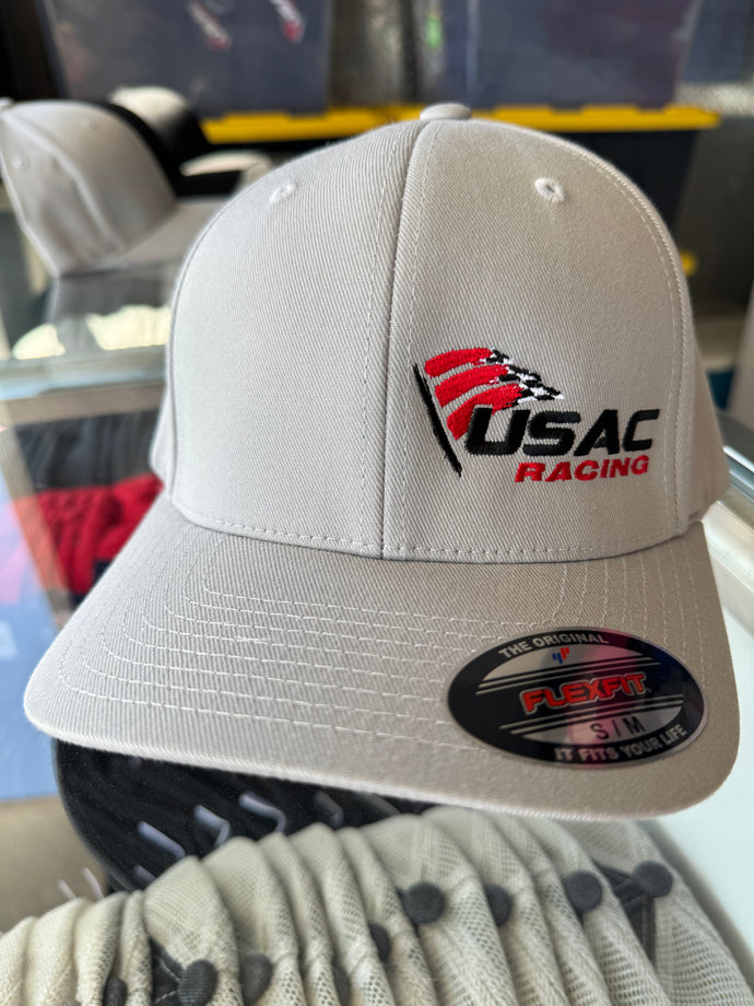 USAC Racing Grey Flex Fit Hat