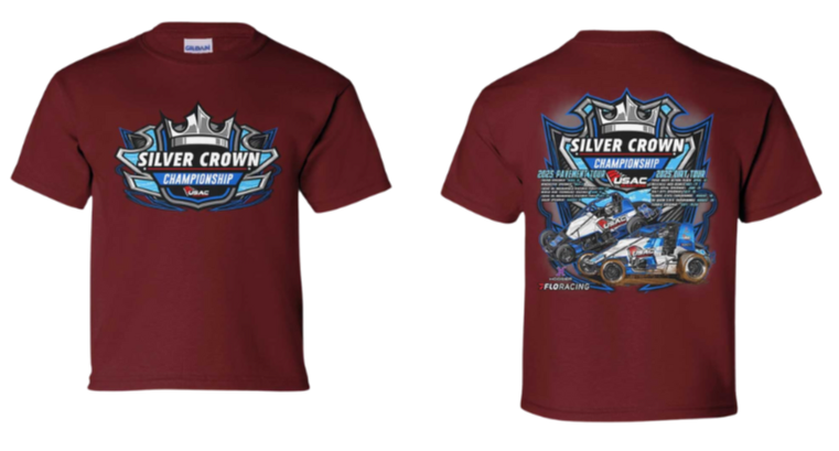 Youth USAC Silver Crown '25 Tee - Dark Maroon