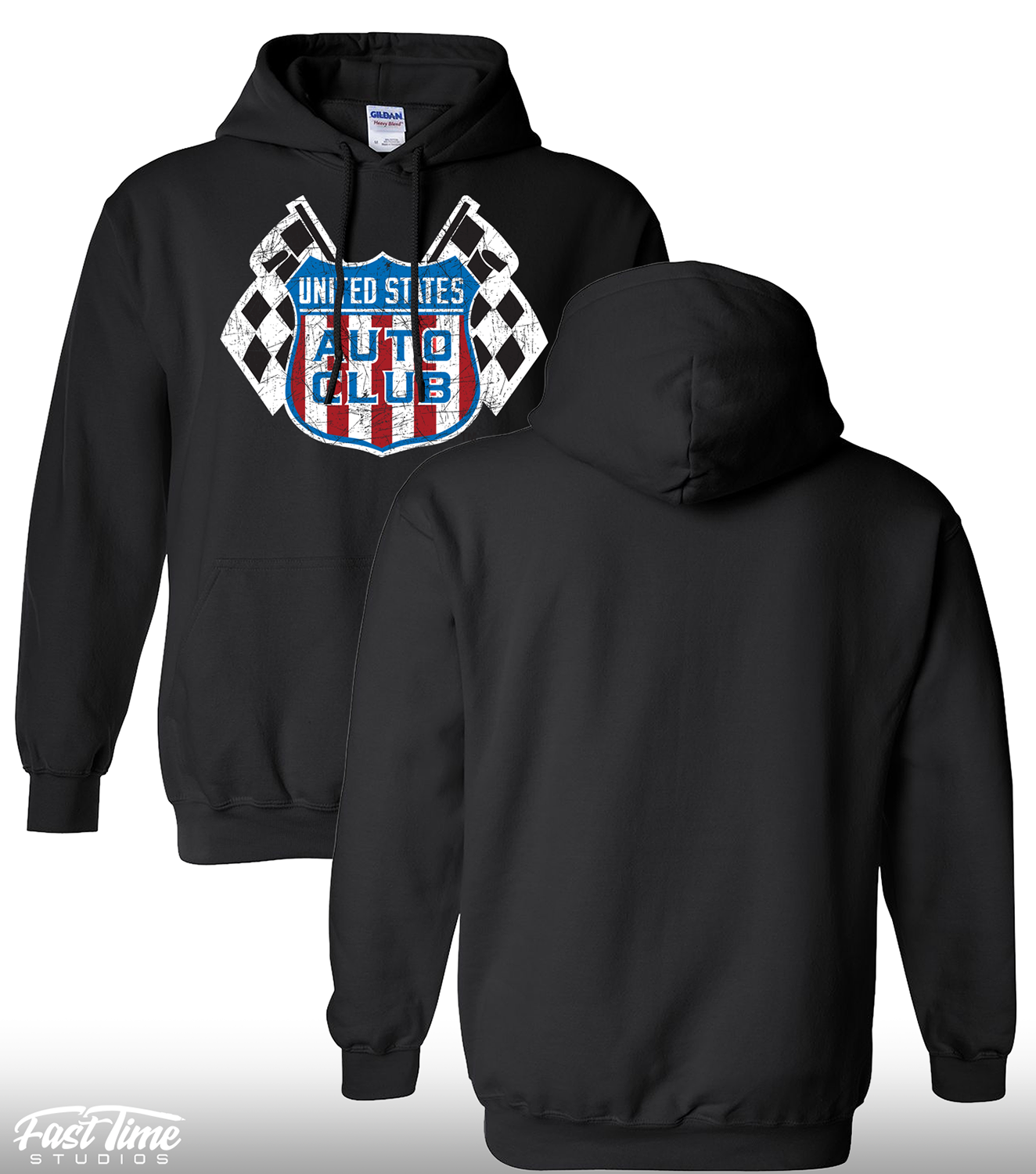 Retro Shield Hoodie - Black