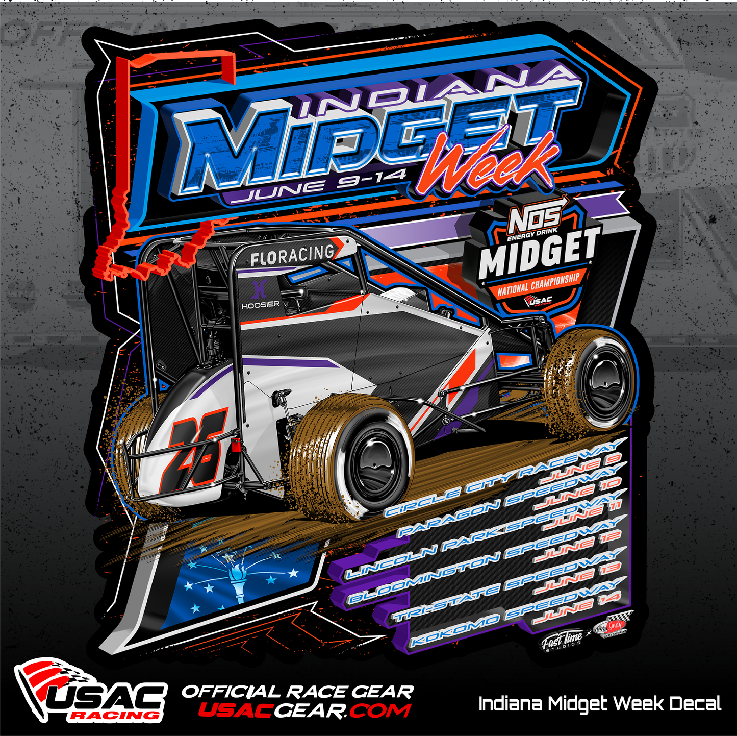 Indiana Midget Week '26 Decal