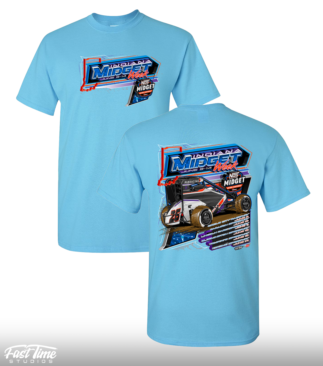 Indiana Midget Week '26 Tee - Sky Blue