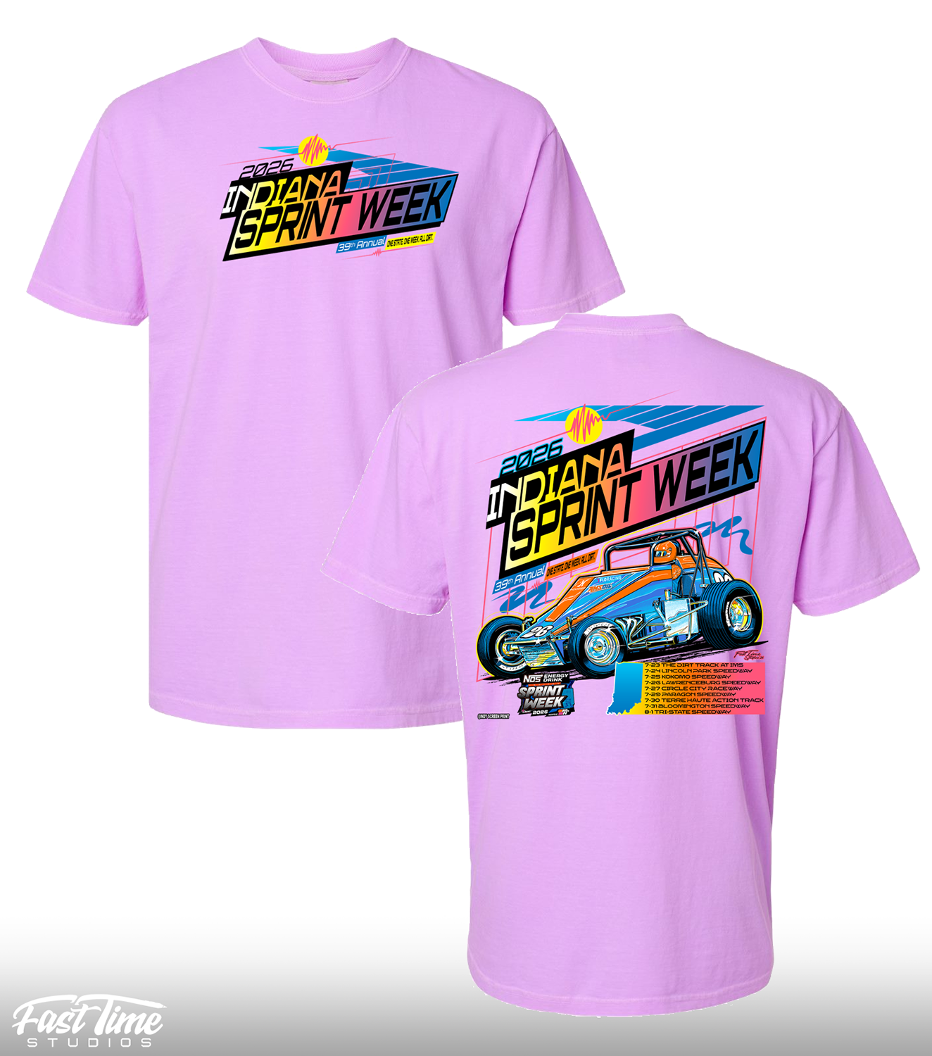 Indiana Sprint Week '26 Tee - Neon Violet (Comfort Colors)