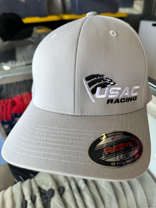 Grey Flex Fit Hat - L/XL - White Logo