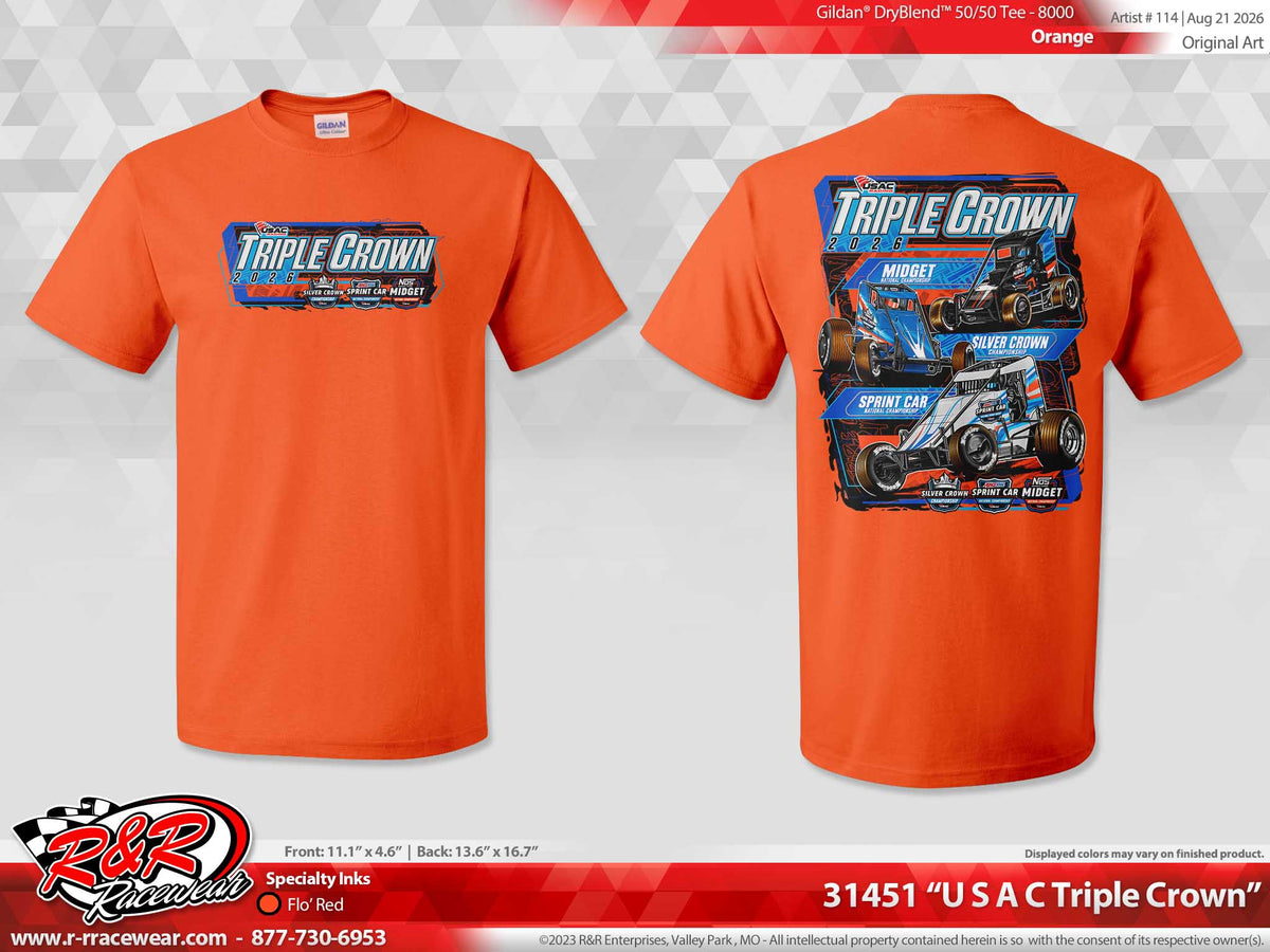 Triple Crown Car Tee - Orange