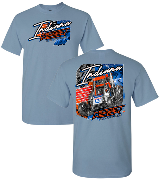 Indiana Midget Week '25 Tee - Stone Blue