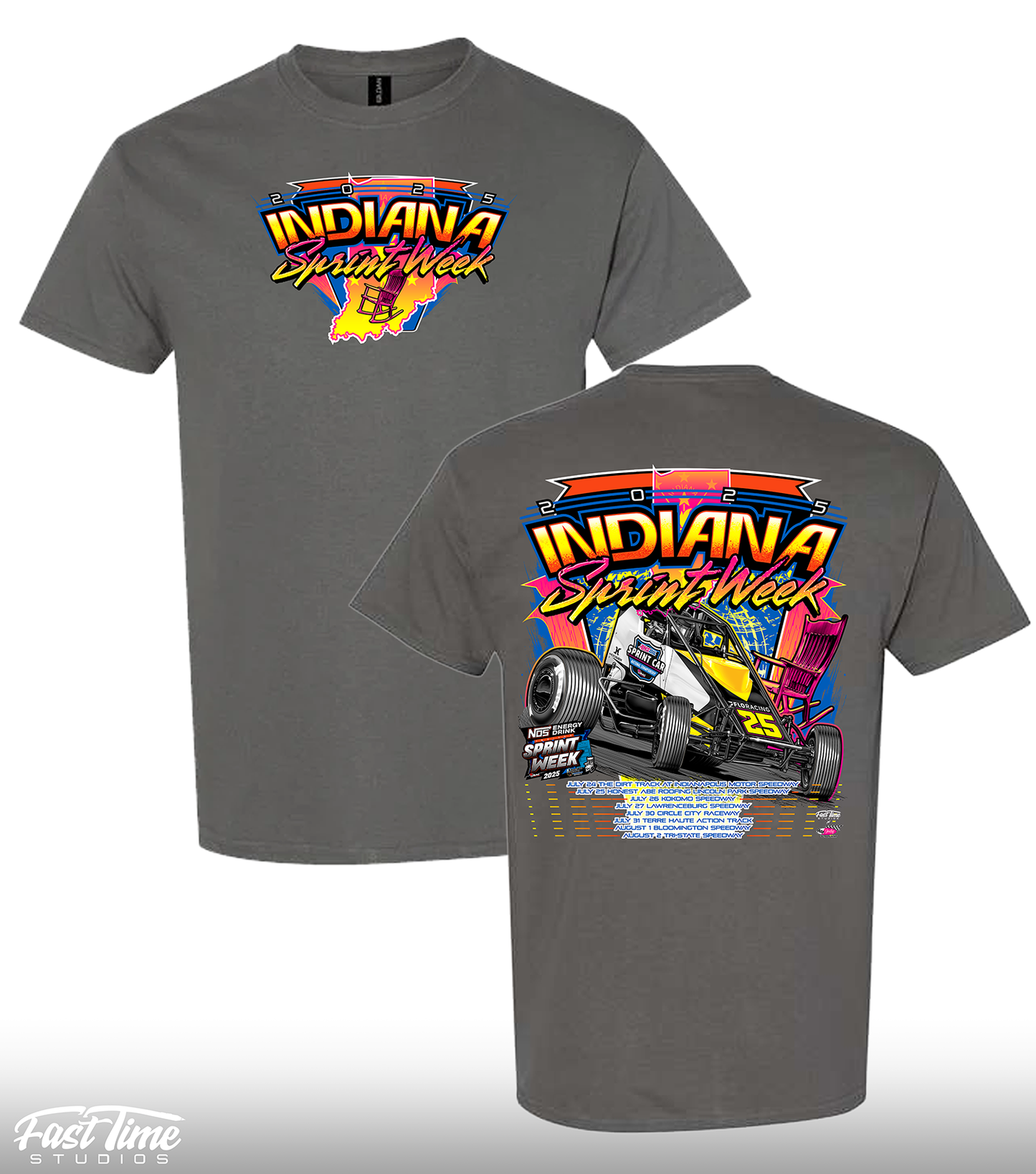Indiana Sprint Week '25 Shirt - Charcoal