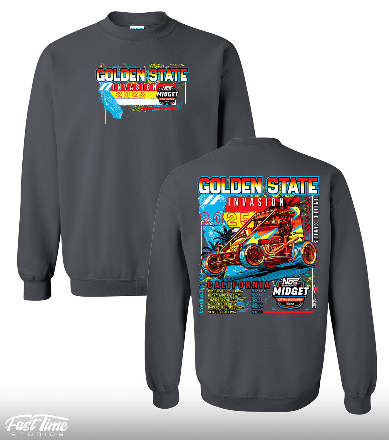 Golden State Invasion Crewneck - Charcoal