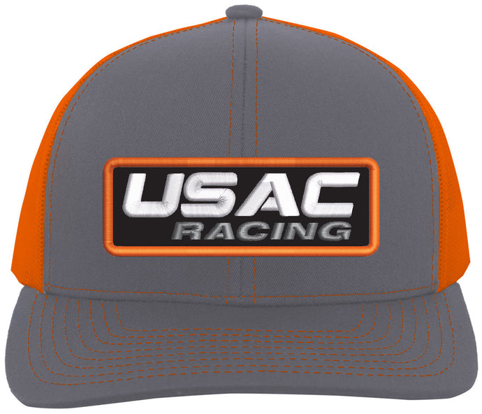 USAC Racing Patch Hat - Orange/Grey