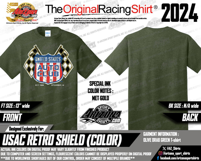 Retro Shield Shirt - Olive Drab Green