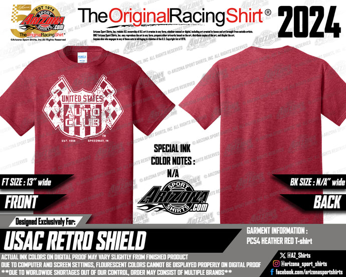 Retro Shield Shirt - Heather Red