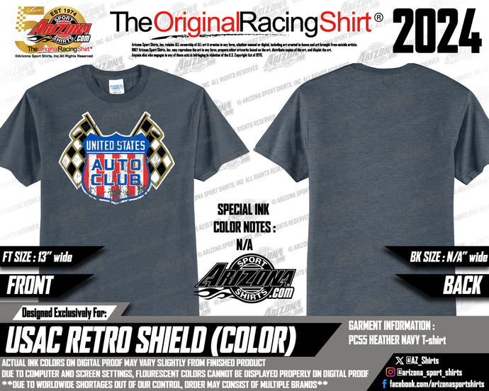 Retro Shield Shirt - Heather Navy