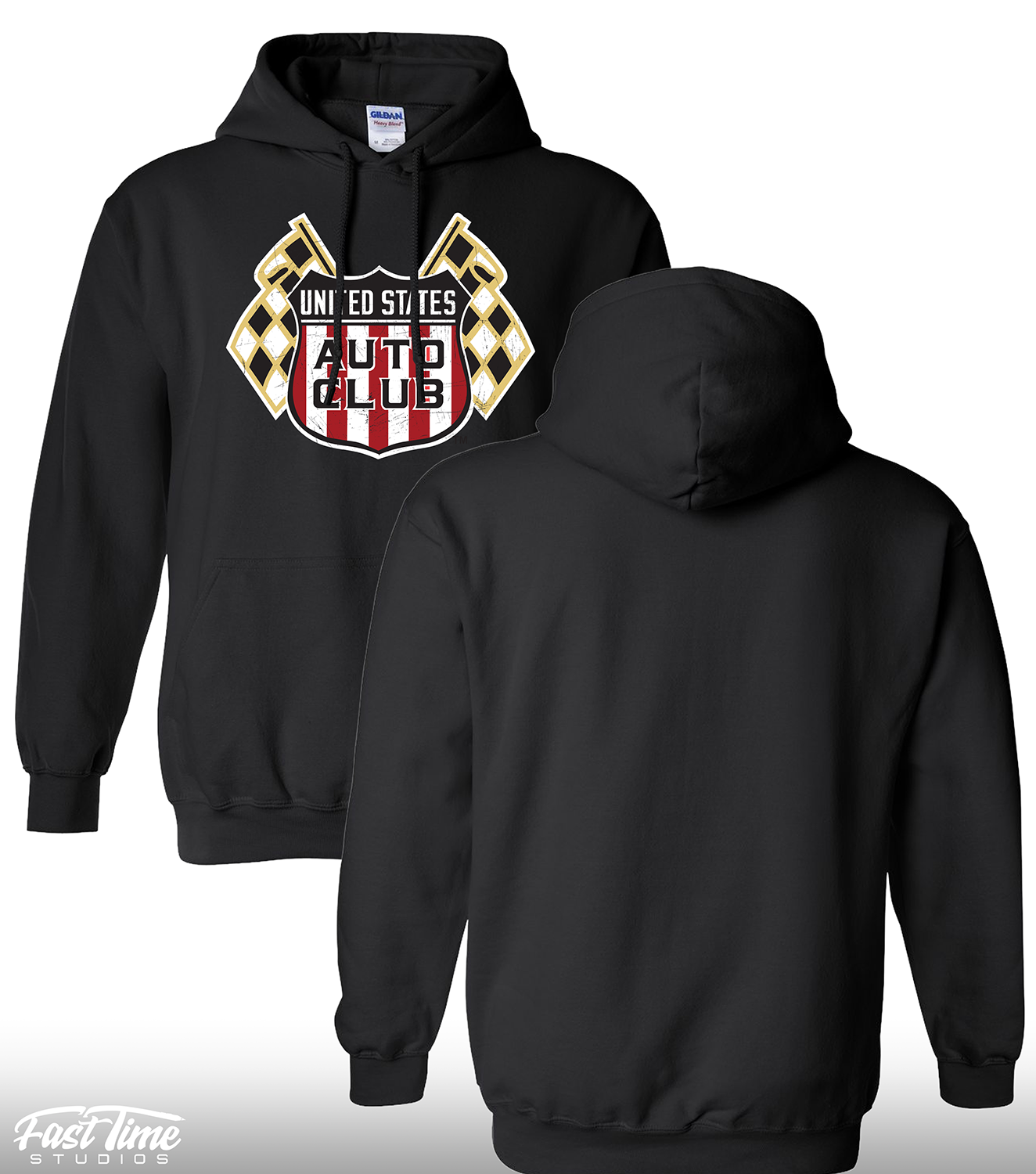 Retro Shield Hoodie - Black