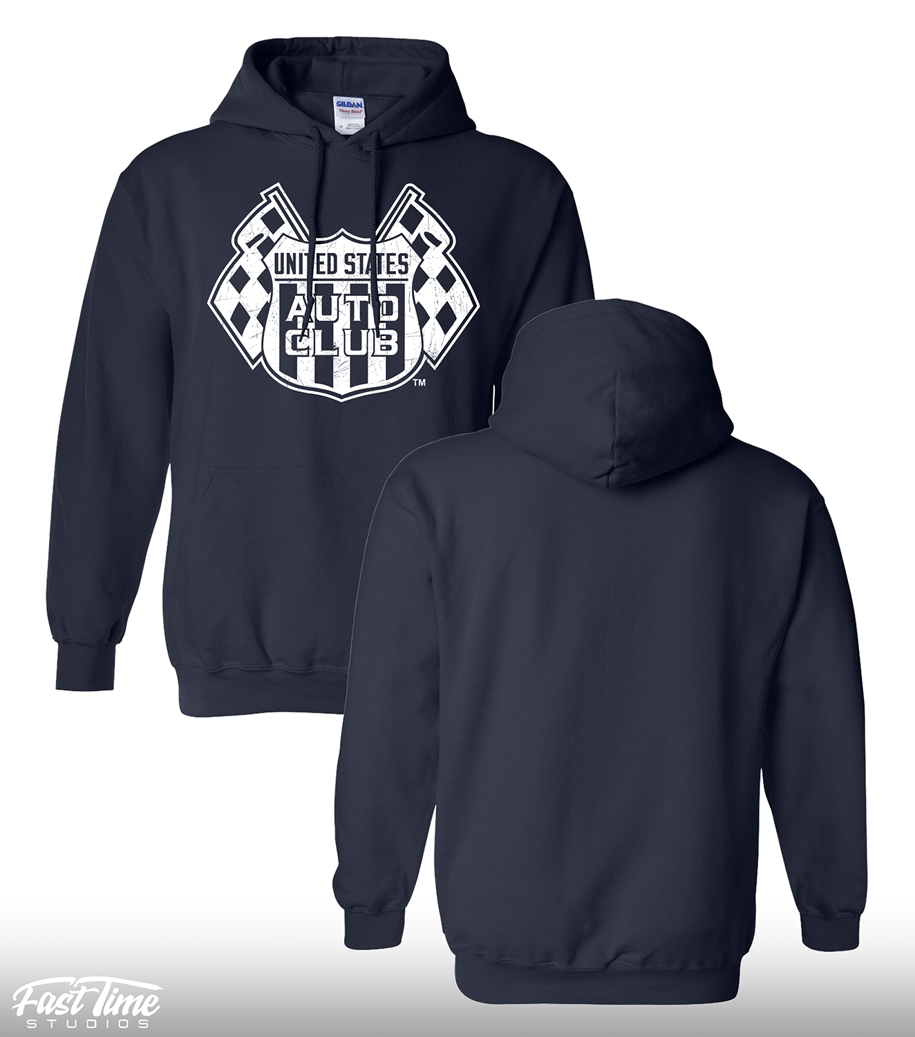 Retro Shield Hoodie - Navy