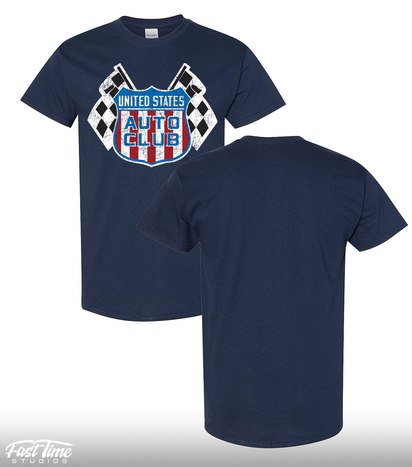 Retro Shield Tee - Navy