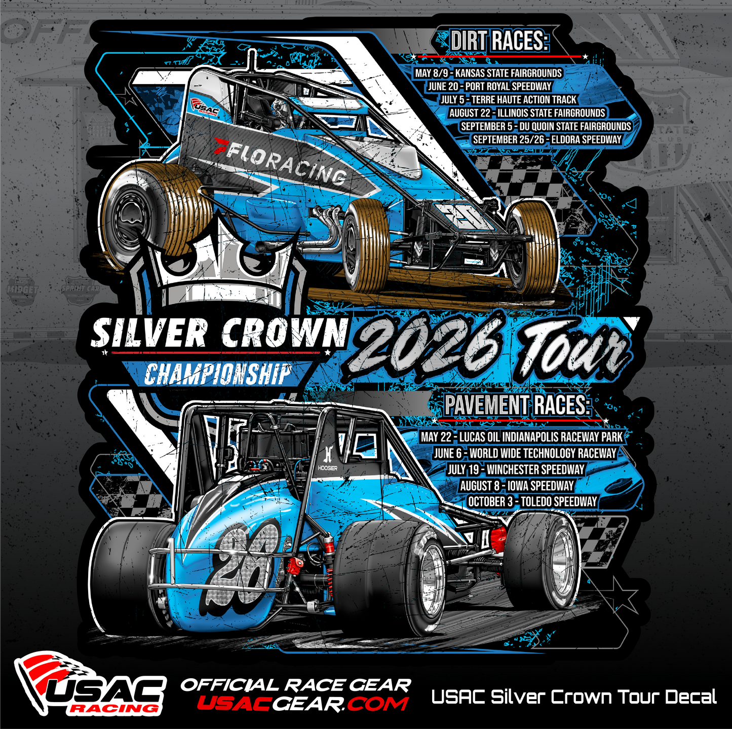 USAC Silver Crown '26 Tour Decal
