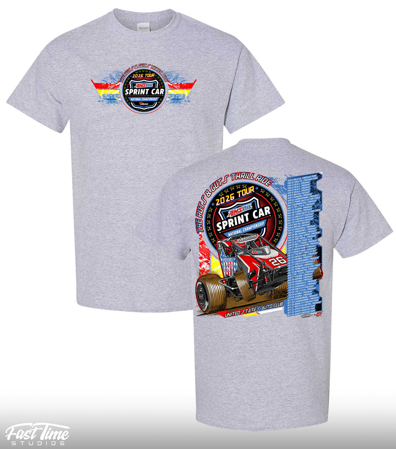 AMSOIL Sprint Car '26 Tour Tee - Sport Grey