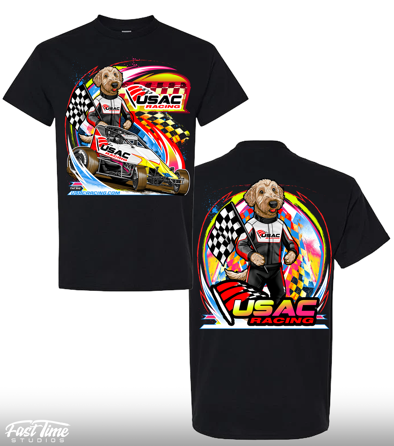 USAC Sprint Paws Tee - Black
