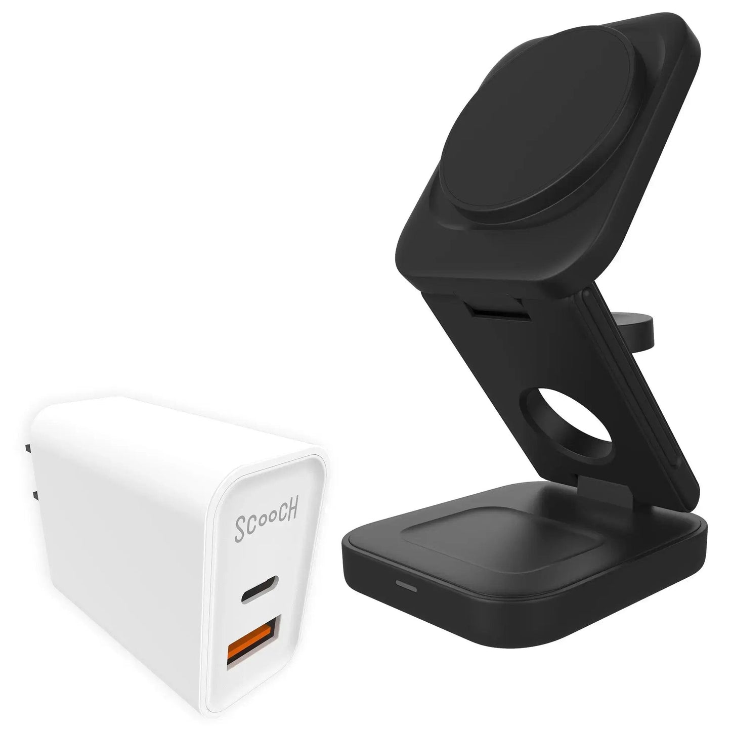Scooch JuicePlug - 20W Fast Charger with USB-A and USB-C Ports (USAC Logo Print)