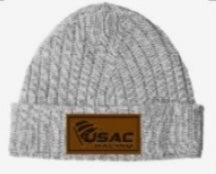 USAC Racing Leather Patch Beanie